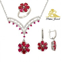 Gümüş zirkon taşlı set